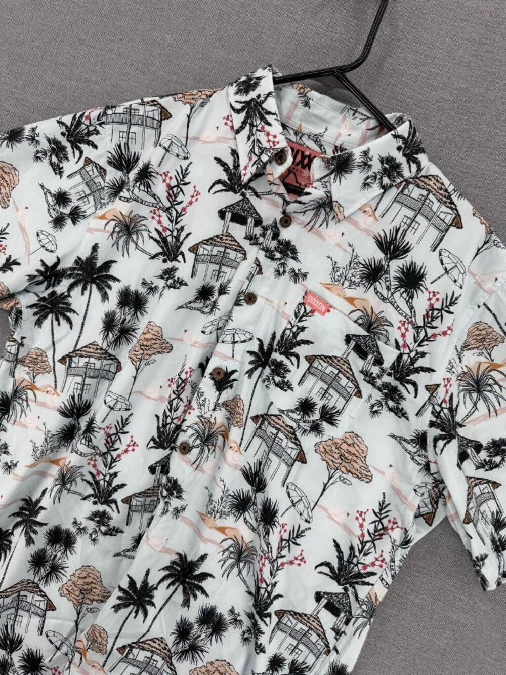 Dixxon Flannel Co Ikigai D-Lite Party Shirt Mens L Short Sleeve Tropical Beach